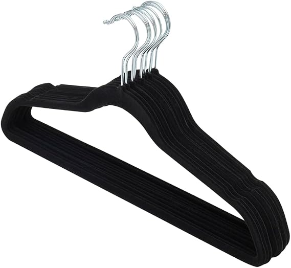 10 Pack Velvet Hanger Black