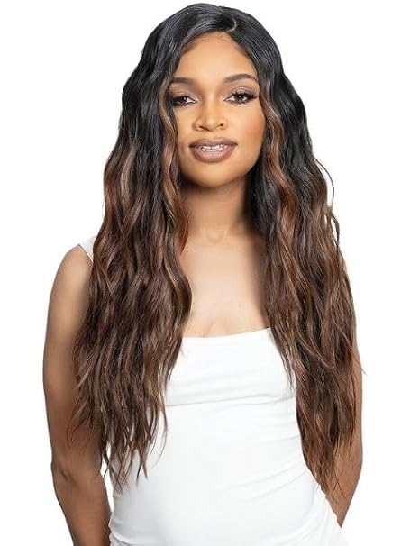 Janet Collection melt NUSKIN Invisible Lace Knots TAU Wig UHD Deep Part, Pre-Plucked Hairline, Baby Hairs, Transparent Swiss Lace Front Wig, Glueless Natural Look (COLOR 1)