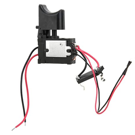 ANGGREK Electric Drill Switch, Upgrade Switch Replacement, 7.2 V to 24 V Lithium Battery Cordless Drill, Push Button Actuator, Manual Operation, Black