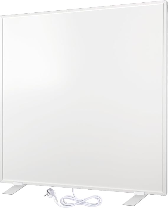 WarmlyYours Electric Radiant Panel, Infrared Heat, White, 400 W, 60 x 60 cm, Quiet Operation, Freestanding, Aluminium,