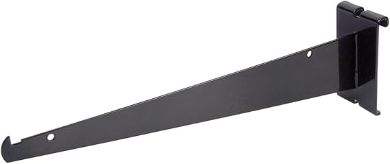 Dazzling Displays Gridwall Accessories: 12-inch Black Gridwall Panel Knife Shelf Bracket, Ideal for Grid Wall Storage and Organization, Pack of 10