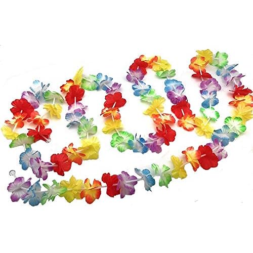 Bright Jumbo Flower Luau Party Lei Garlands 9 feet Each Total of 27 Feet Luau Flower Garlands