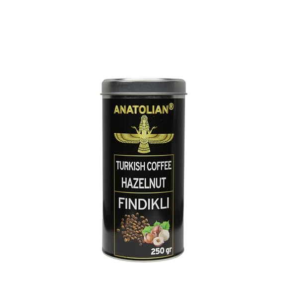Hazelnut Turkish Coffee Authentic Turkish Coffee with Premium Hazelnuts, 250g / 8.8oz Smooth, Aromatic, and Traditional, Perfect for Turkish Coffee Lovers