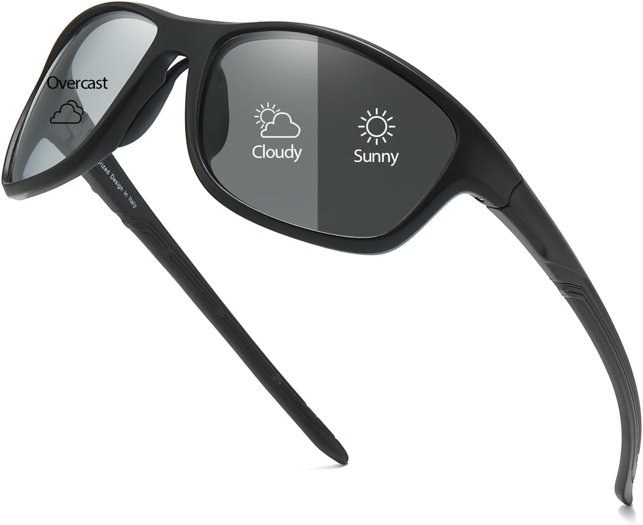 Myiaur Photochromic Running Sunglasses for Women Men Polarised Wrap Around Sports Cycling Glasses with UV400 Protection