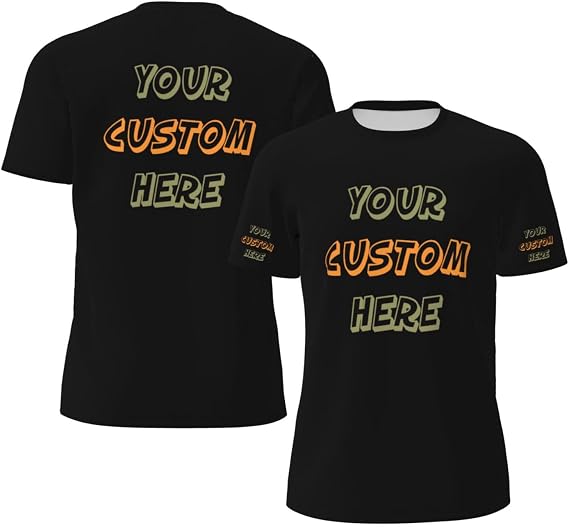 Custom T Shirts for Men Custom Shirts Personalized Mens T-Shirts with Logo Text Image