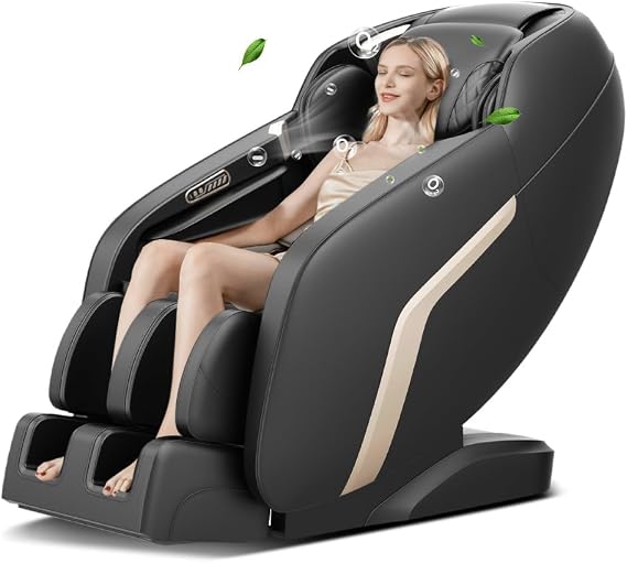 3D Full Body Massage Chair, Zero Gravity SL-Track Shiatsu Recliner with AI Body Scanning, Lumbar Heating, Yoga Stretch for Home Office
