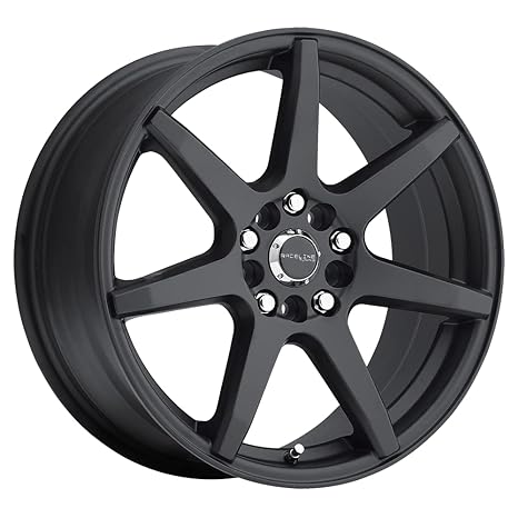 Raceline Wheels 131B EVO Wheel Black 17X7.5"4X100/4X108 Bolt Pattern +40mm Offset/(5.82"B/S) 7 Spoke Aluminum Passenger Car Wheels, Full Size Replacement Black Car Rims
