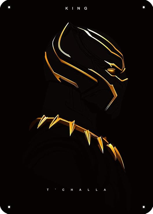 Black Panther Gold Legends Metal Tin Sign 12"X 8" Wall Arts