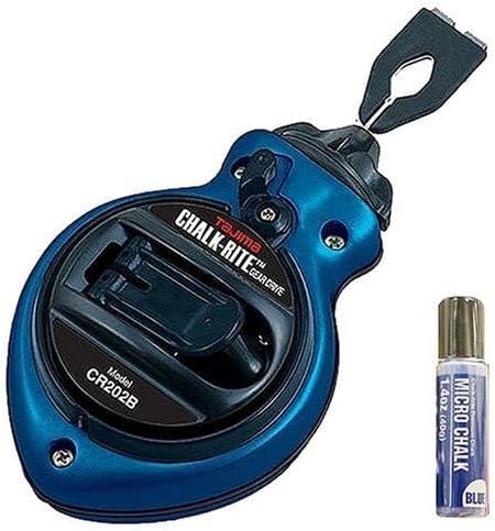 24 Pack Tajima CR202B-P Blue Chalk-Rite II GearDrive Ultra Thin Fast-Wind Snap-Line with Blue Micro Chalk