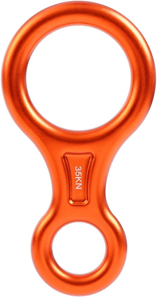PROND Terminal 8 Descender, Climb Aluminum Figure 8 Descender Rigging Plate Heavy Duty, 35KN Aluminum Alloy Descender for Outdoor Climbing Rappel Gear Downhill Ring Equipment and Belay Device