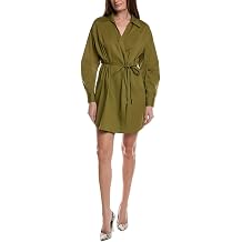 Maje Womens Woven Mini Dress, 36, Green