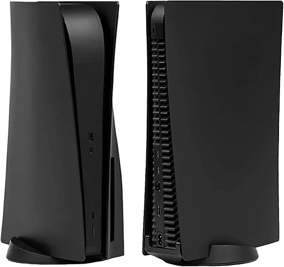 Face Plate Cover Shell for PS5 Disc Edition Console Faceplates, Accessories Compatible with PlayStation 5 Protective Replacement Panels (Black)