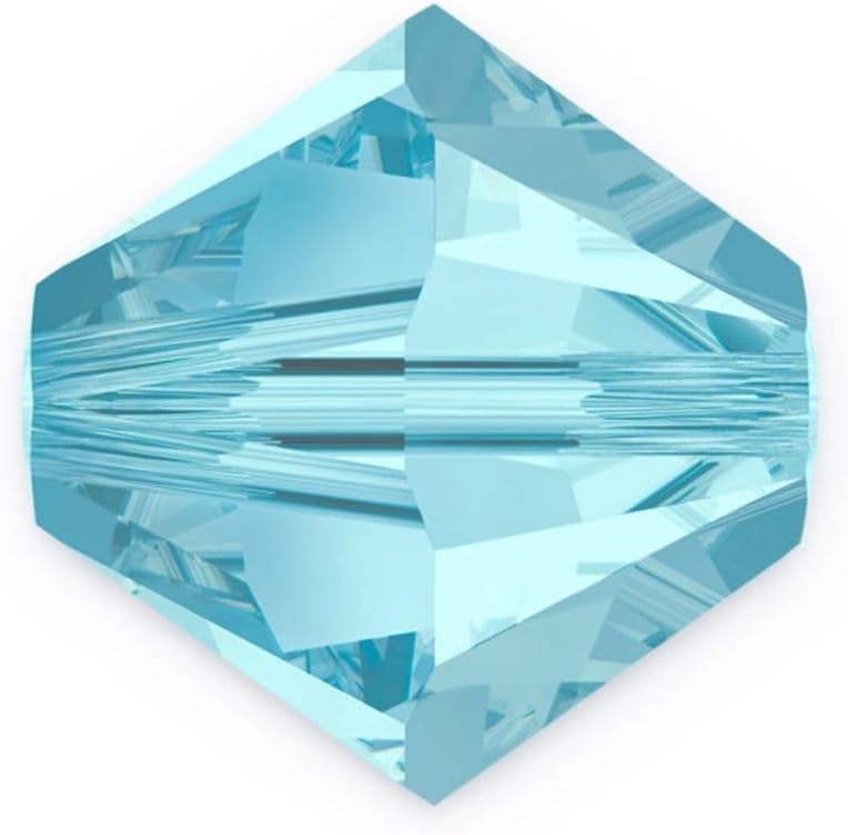 200pcs Authentic Preciosa 3mm 0.12 Inch Small Faceted Bicone Crystal Loose Beads Aquamarine Blue Compatible with Swarovski 53015328 for DIY Jewelry Making Pre-B310