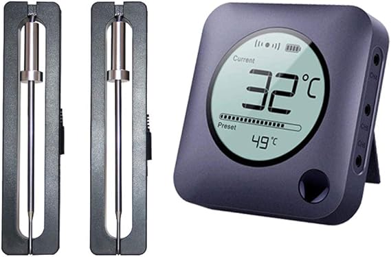 Wireless Bluetooth Meat Thermometer for Grilling, Digital Cooking BBQ Thermometer with 2 Probes, Timer and Alarm