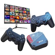 Retro Game Console with 30 Licensed Classic Games HDMI Plug & Play TV Game Box with Dual Controllers, WiFi/LAN Online Multiplayer, Rechargeable Option, Compatible with TV/Monitor/Projector