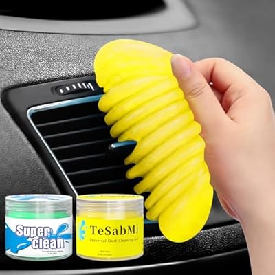 TeSabMi Car Cleaning Gel Cleaning Putty Car Putty Car Interior Cleaner Auto Detail Tools Car Cleaning Slime Car Accessories White Elephant Gifts for Men Women Adults Stocking Stuffers 2 Pack