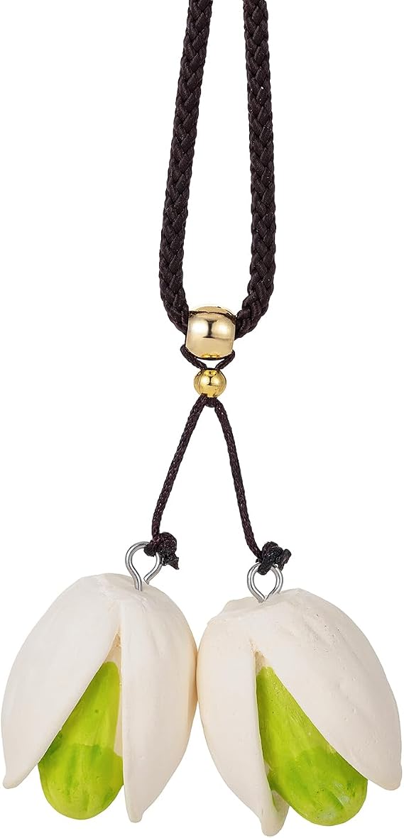 Pistachio Car Hang Aromatherapy Diffuser Adjustable Essential Oil Decor Reusable Natural Diatomite Air Freshener for Car/Closet/Bag etc.