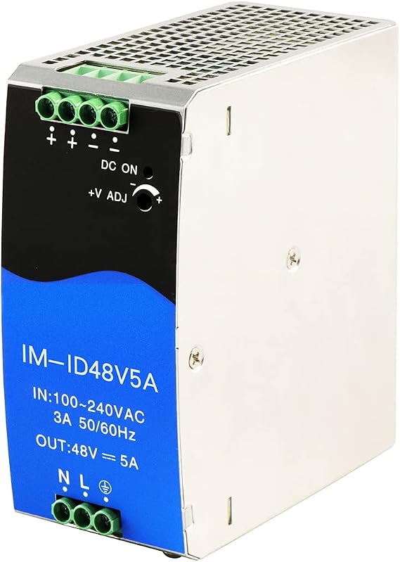 Industrial DIN-Rail Power Supply Single Output 48VDC 5A Power Adapter Total Power 240W Extreme Operating Temp Range -40 70C (-40 158F) UL Approved