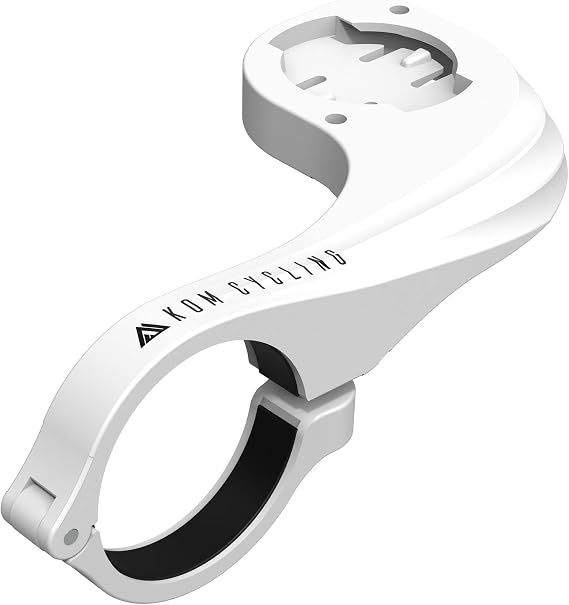 KOM Cycling Wahoo Elemnt Mount Compatible with Multiple Wahoo Computers Including The Wahoo Elemnt Bolt, Elemnt Roam, Elemnt Mini, and Elemnt - Multiple Colors 24g Out Front Computer Mount White