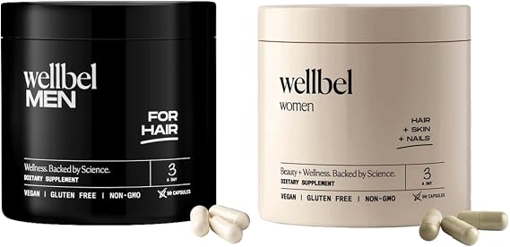 WELLBEL Mix Pack Mens and Women Clean Supplement for Hair, Skin, and Nails, Vegan, Gluten Free and Non GMO