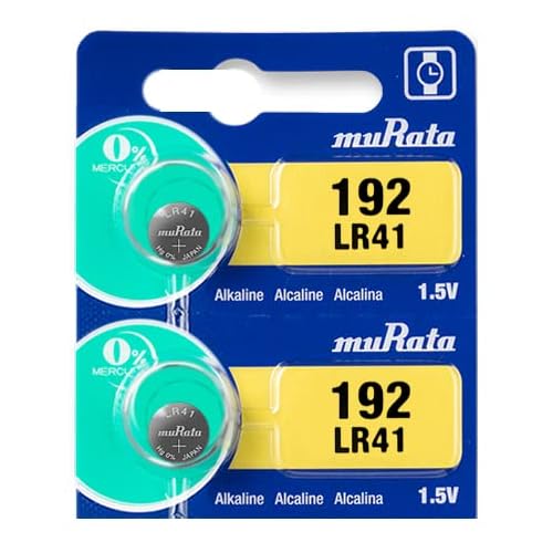 Murata LR41 Battery 1.55V Alkaline Button Cell - Replaces Sony LR41 2 Batteries
