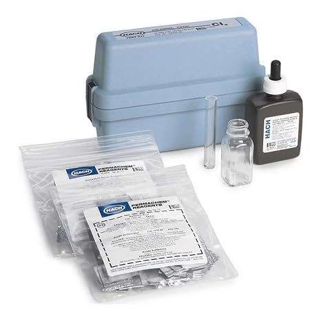 Hach Total Chlorine Test Kit, Model CN-21P, 2444400 | Visual Color Comparison Method, Includes Reagents and Sample Cells, Portable Field Use