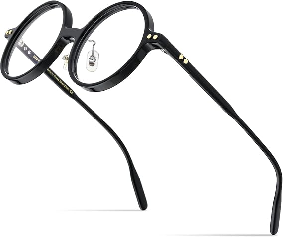 HEPIDEM Acetate Men Vintage Round Optical Glasses Frame Spectacles Optical Eyeglasses