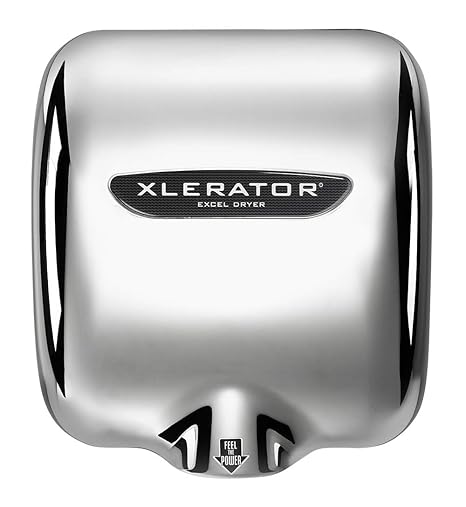 Excel Dryer XL-CV Hand Dryer XLERATOR XL-C Automatic, Surface-Mounted, Cast Cover, Chrome Plated, 208-277V Standard Nozzle