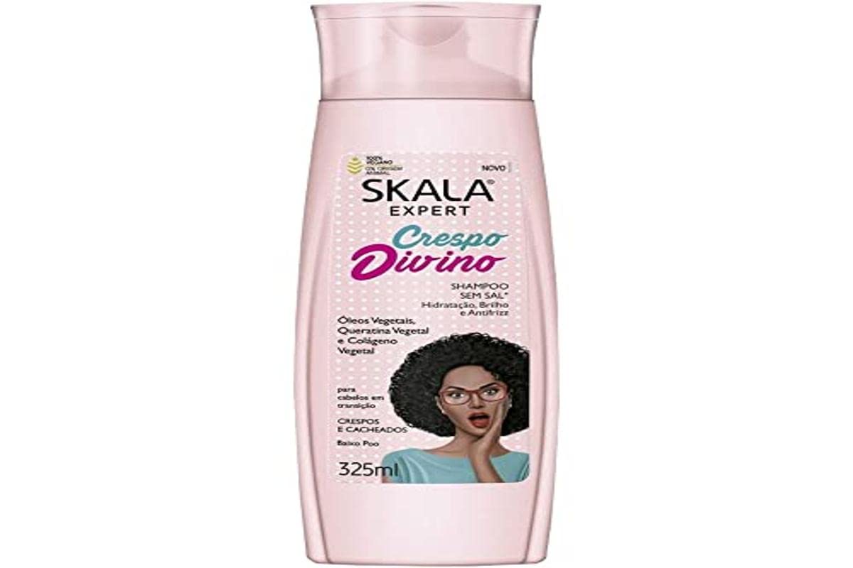 SKala Expert Shampoo Crespo Divino -325 ml - 100% Vegan - Moisturises and Removes Frizz
