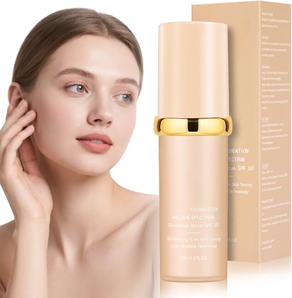 AUYAO 4-in-1 Colour Changing Foundation SPF50, Medium Spectrum, Full Coverage, Moisturizer, Light Color