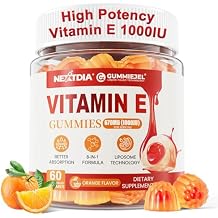 Liposomal Vitamin E Gummies 1000IU - Natural Forms of Vitamin E, with Mixed Tocopherols | 8-in-1 Antioxidant Formula with CoQ10, Omega-3, Vitamin C & Turmeric | for Skin, Eye, Immune & Brain, 1 PACK