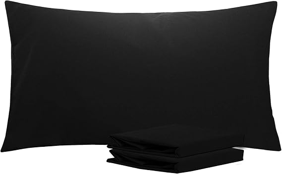 NTBAY Microfiber King Pillowcases, 2 Pack, 20 x 36, Black