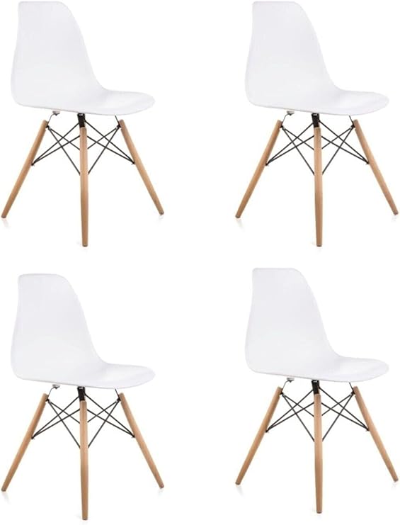 Beyaz Eames Sandalye - 4 Adet - Cafe Balkon Mutfak Sandalyesi
