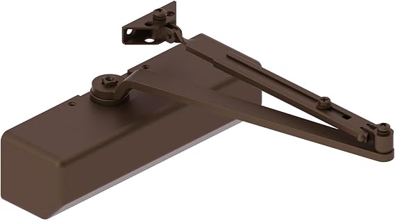 Hager 5300 Series Aluminum Grade 1 Heavy Duty Surface Door Closer, Multi-Mount, 16 Adjustable Spring Size, Sprayed Dark Bronze Finish