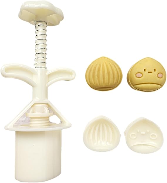 Mold Press Set with 2 Stamp Practical Chestnuts Shape Press Mold for Cake Cookie Biscuit Dessert Making