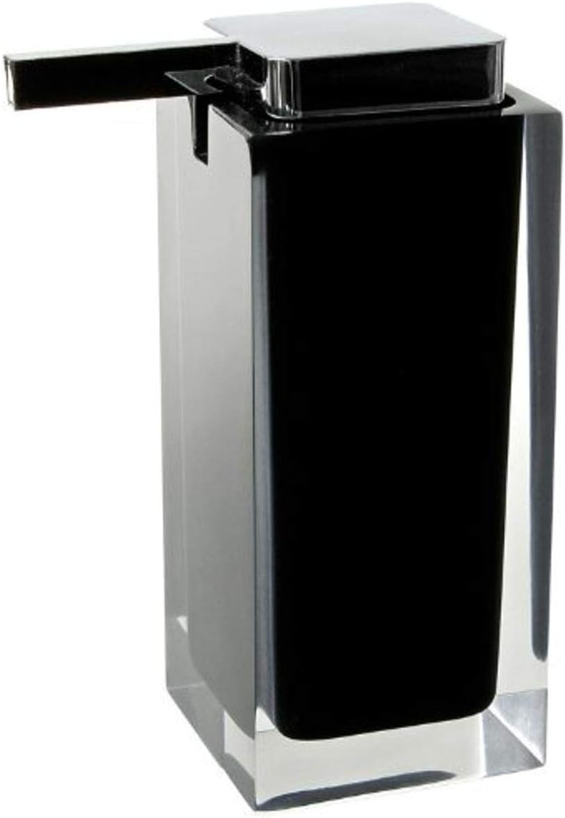 Gedy RA80-14 Rainbow Square Countertop Soap Dispenser, Black