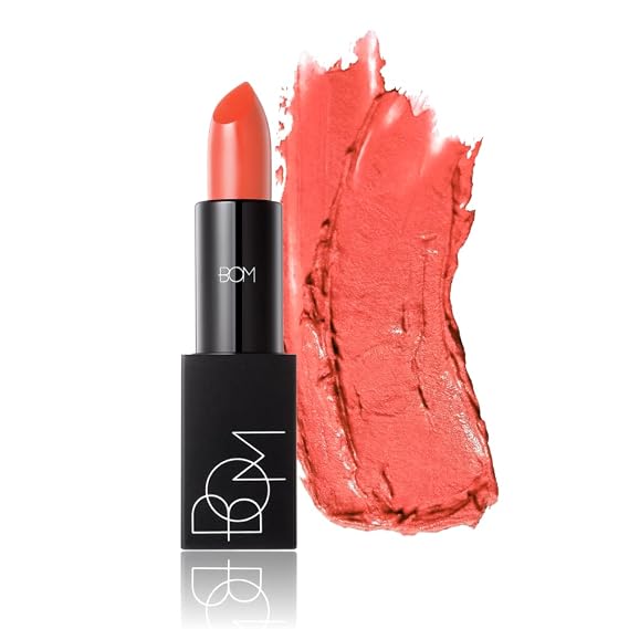 BOM My Lipstick #804 MY Coral 0.12 oz Long Lasting Lipstick for Soft & Vibrant Color Lips, Lip Care with Vitamin E & 5 Oils, Korean Makeup