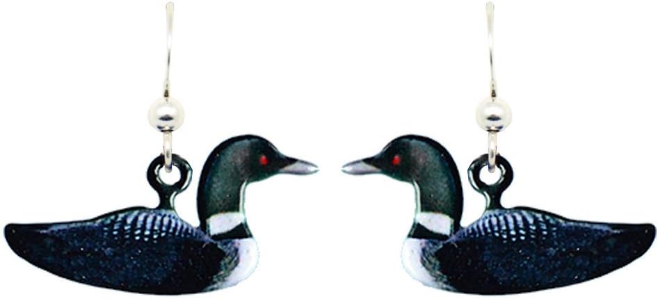 Loon Earrings by d'ears Non-Tarnish Sterling Silver French Hook Ear Wire