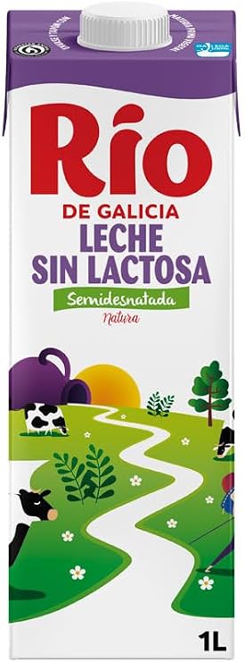Leche Sin Lactosa Semidesnatada, UHT Semi-Skimmed Milk, Lactose Free, 1L, 6 Pack