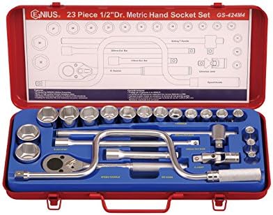 Genius Tools 23 Piece 1/2" Dr. Metric Hand Socket Set GS-424M4