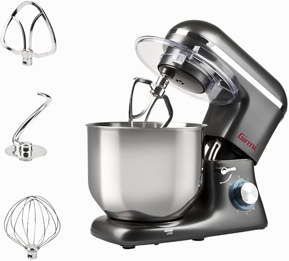 Girmi IM46 Küchenmaschine 1400 W 8 L Edelstahlschüssel Anthrazitgrau