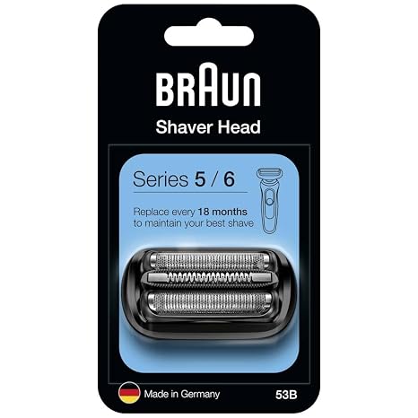 Braun Series 5 Elektrorasierer Scherkopf ORIGINAL Ersatzscherteil vom Hersteller passend für Braun Herren Rasierer Series 5 und 6 (Modelle ab 2020) 53B schwarz 1er Pack