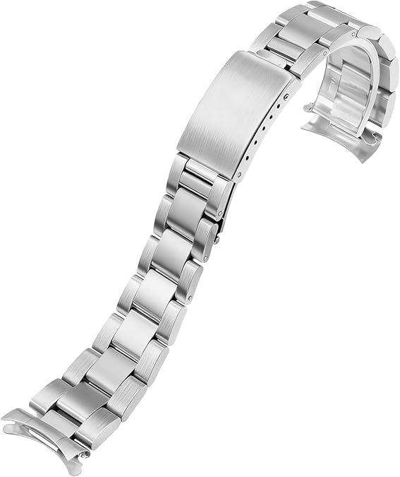 Watch Bands Replacement For Rolex Oyster Datejust Watchband Watch Strap Male Antirust Solid Stainless Curved Interface Steel Strap Stainless Steel