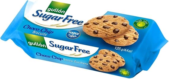 Gullon Sugar Free Chocolate Chip Cookies 125g x 12