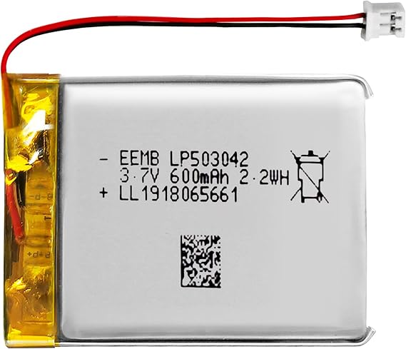 EEMB 3.7V Lipo Battery 600mAh 503042 Lithium Polymer ion Battery Rechargeable with JST Connector Make Sure Device Polarity Matches with Device Before Purchase!!!
