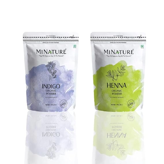 Combo Organic Henna and Indigo Powder - Natural Hair Dye - No PPD no chemicals, no parabens