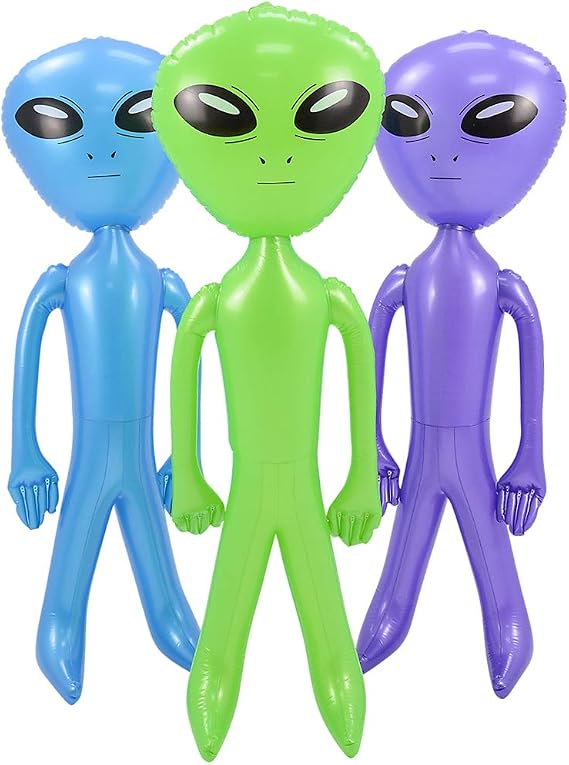 Rhode Island Novelty Inflatable 54.5 Inch Jumbo Alien Assorted Colors One Piece Per Order