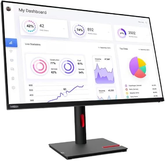 Lenovo ThinkVision T32p-30 31.5" 16:9 4K Ultra HD IPS WLED LCD Monitor, Raven Black