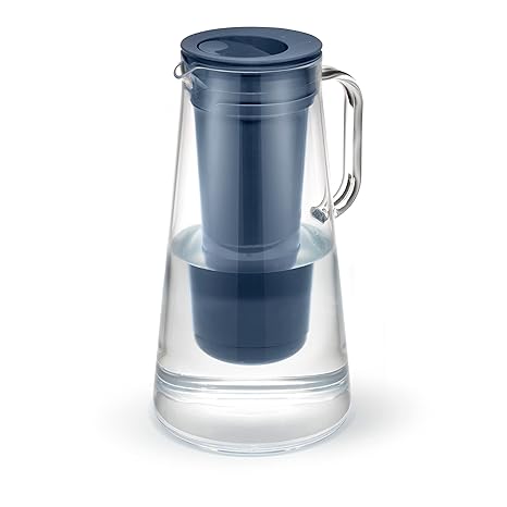 LifeStraw Home Water Filter Pitcher, 7-Cup, Midnight Blue, BPA Free Designed for Everyday Protection Against Bacteria, parasites, microplastics, Lead, Mercury, PFAS, and a Variety of Chemicals