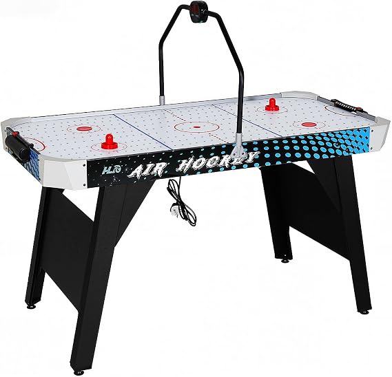 4ft/4.5ft Electric Air Hockey Table for Adults and Kids Indoor Game, Arcade Style, Accurate Digital LED Scoreboard on Overhead Gantry, Includes Pucks & Pushers Set